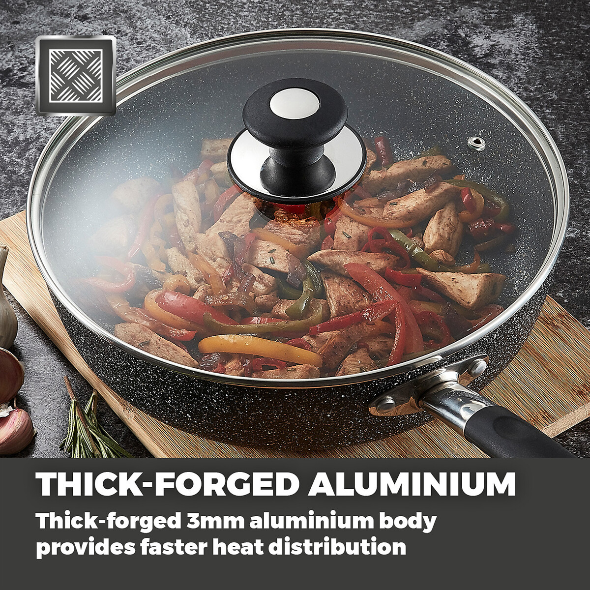 28cm Precision Non-Stick Multi Pan black, TOWER