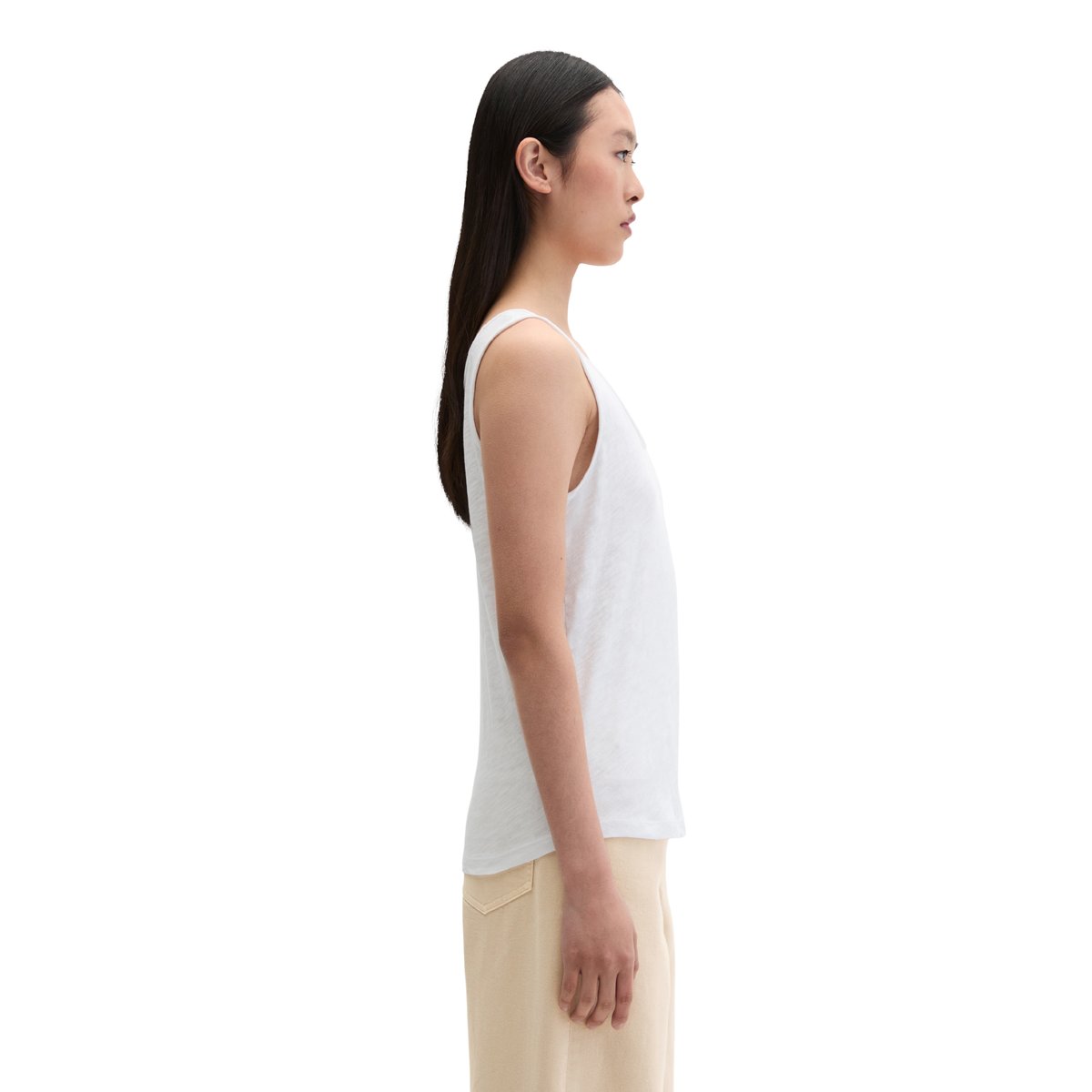 Top regular en jersey slub blanc, MARC O'POLO