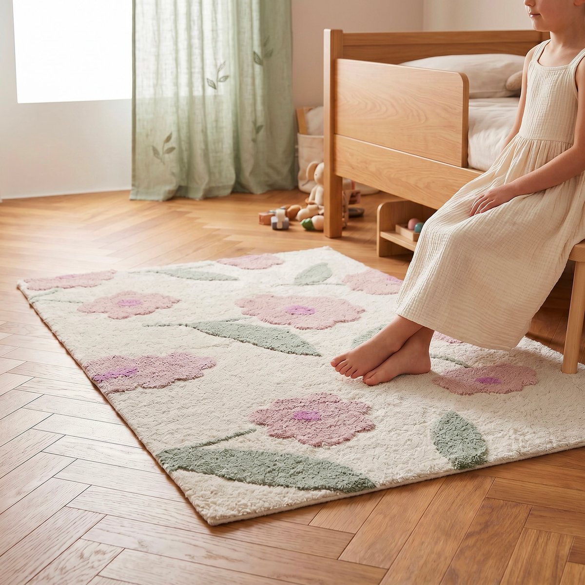 Tapis Sunny Flowers Rose rose, NATTIOT