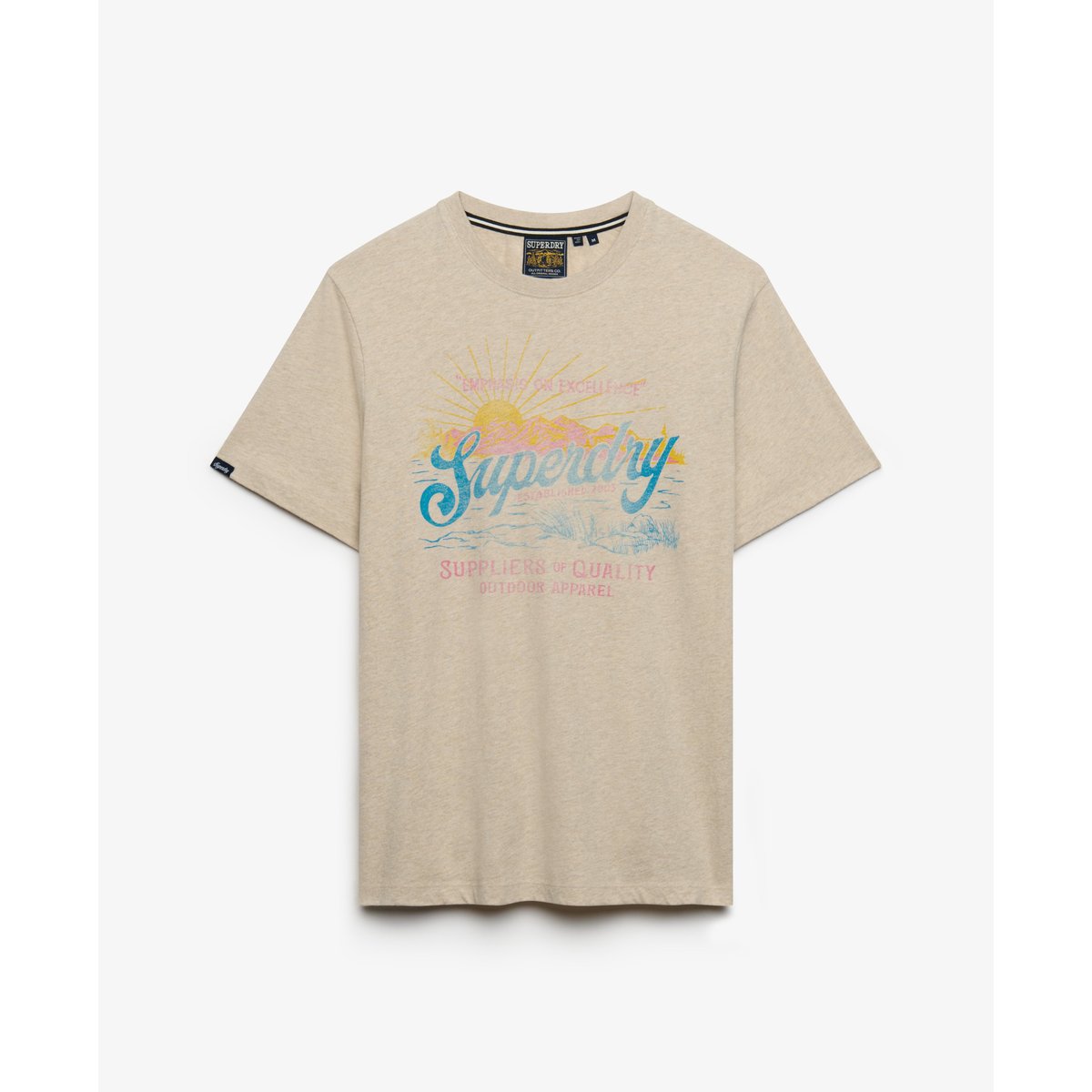 T-shirt Outdoors Mountain Coupe Décontractée pierre ponce chiné, SUPERDRY
