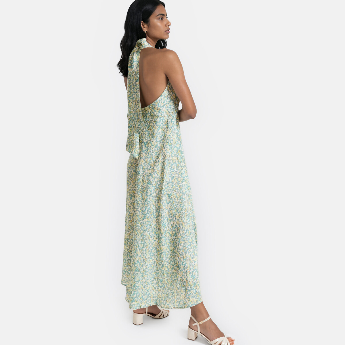 Robe longue sans manches imprimé floral imprimé fleurs multicolore, LA REDOUTE COLLECTIONS