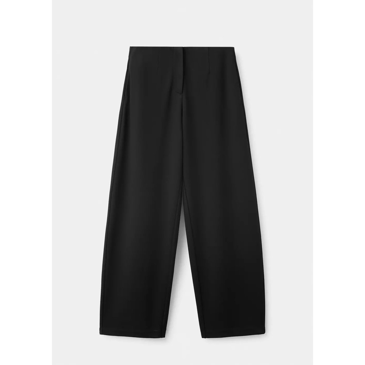 Pantalon droit taille normale noir, MANGO