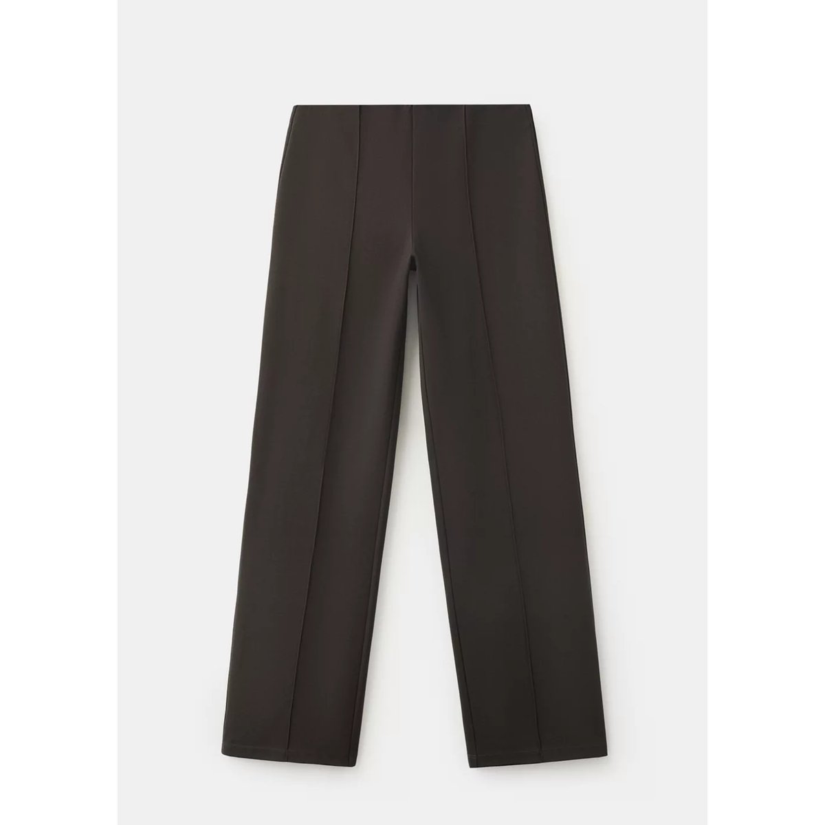 Pantalon droit détail coutures marron, MANGO