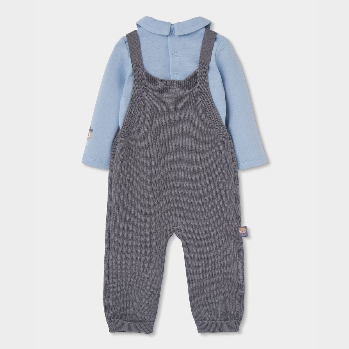 Ensemble maille bébé garçon avec hiboux gris, BOBOLI