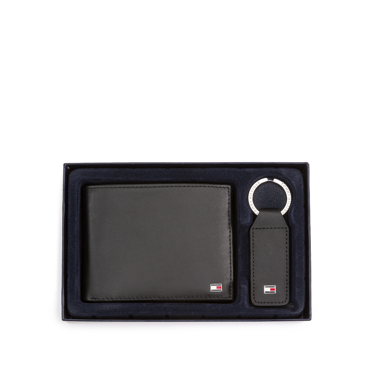 Cofanetto regalo portafoglio e portachiavi nero , TOMMY HILFIGER