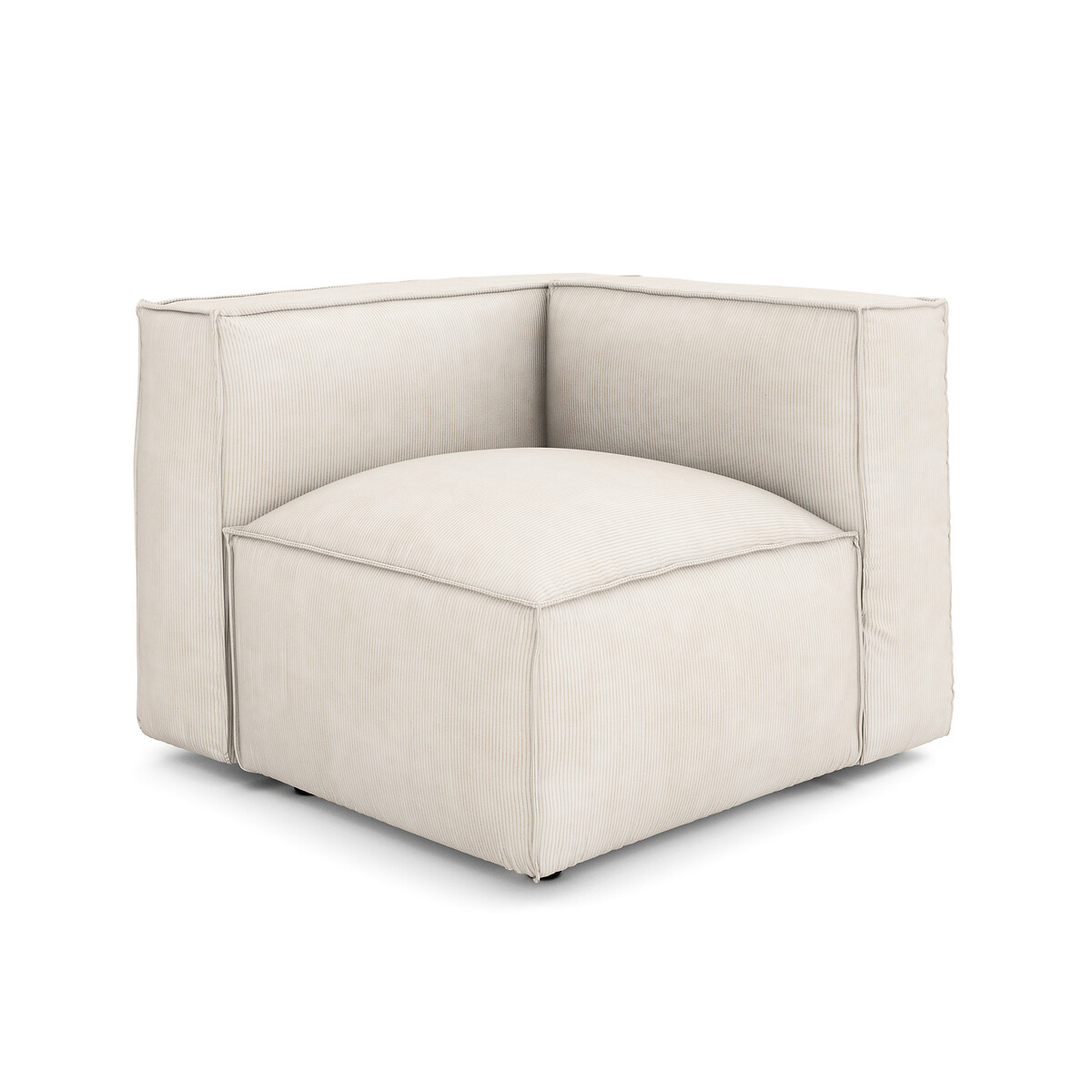 Elément d'angle pour canapé modulable, en velours côtelé fines côtes, SEVEN bleu, LA REDOUTE INTERIEURS