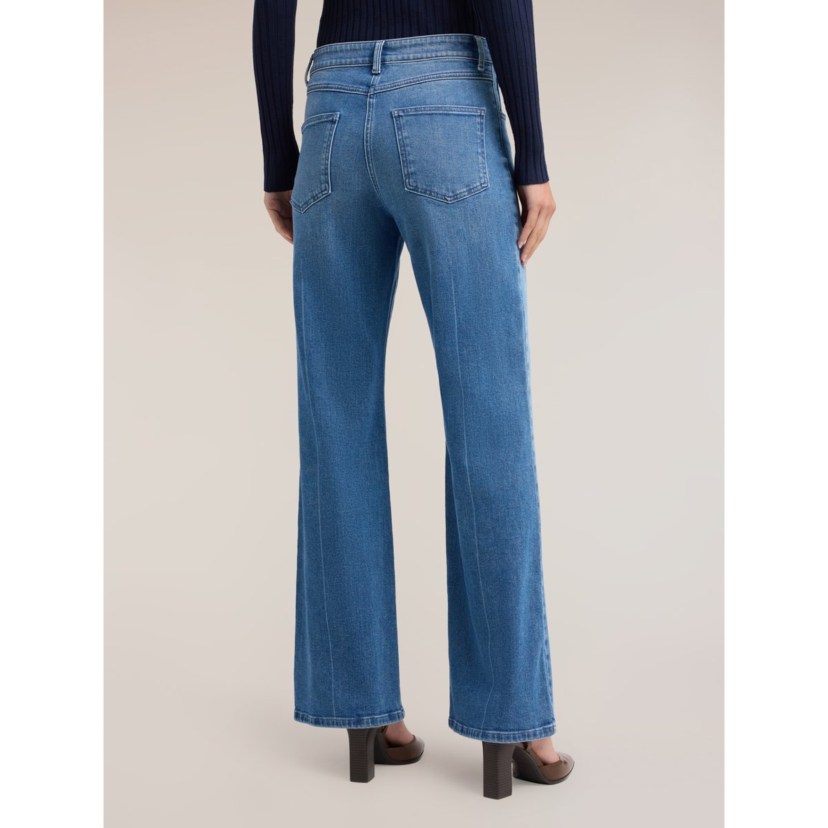 Jean large avec pli frontal bleu, MOTIVI