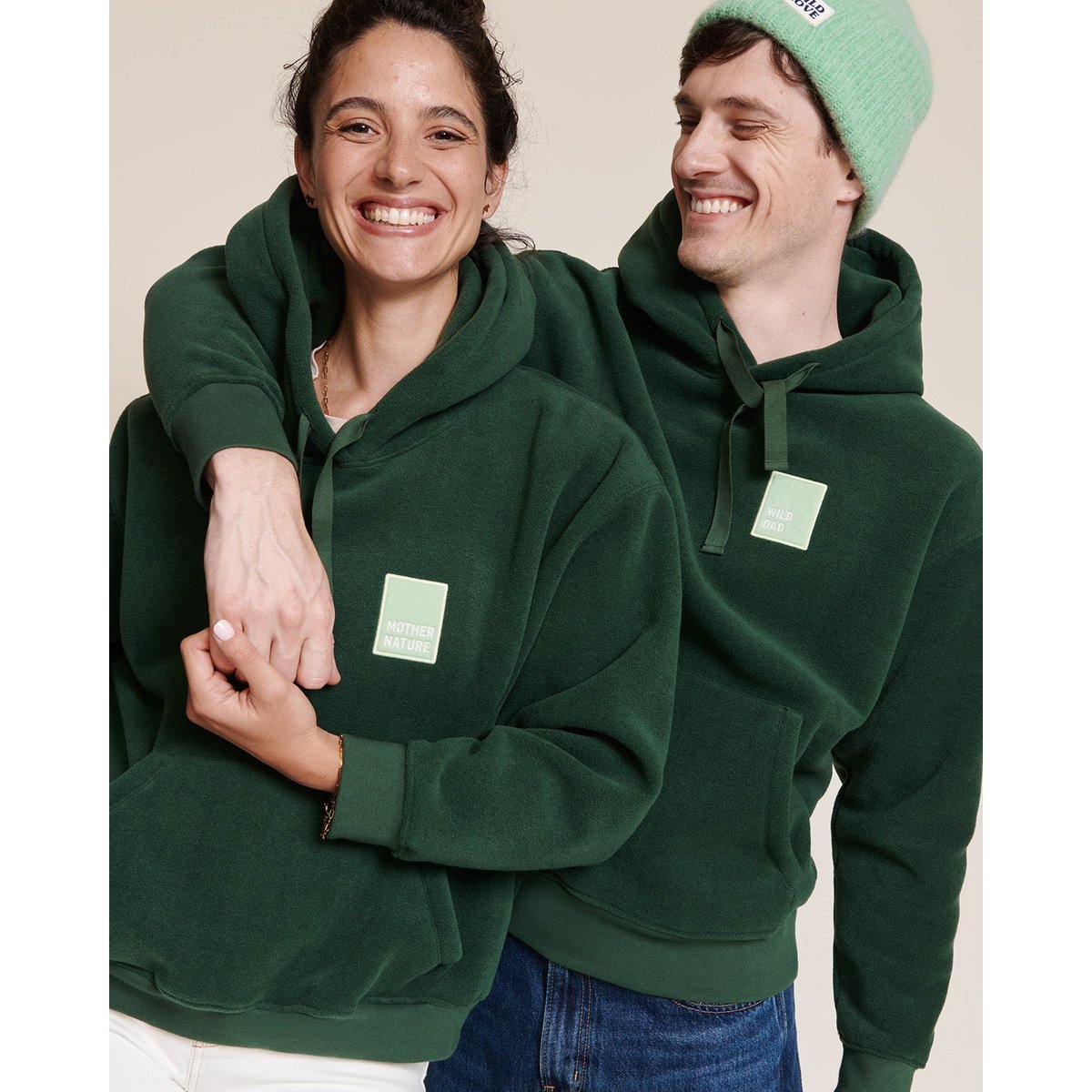 Sweat en polaire recyclée, MOTHER NATURE vert - vert nuit, EMOI EMOI