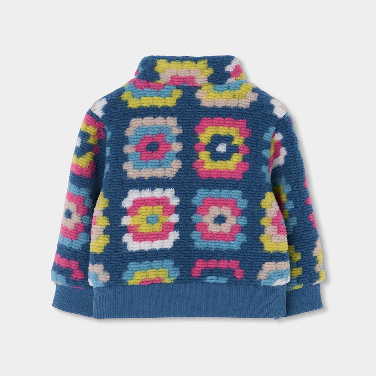 Manteau fille en molleton imprimé géométrique noir, BOBOLI