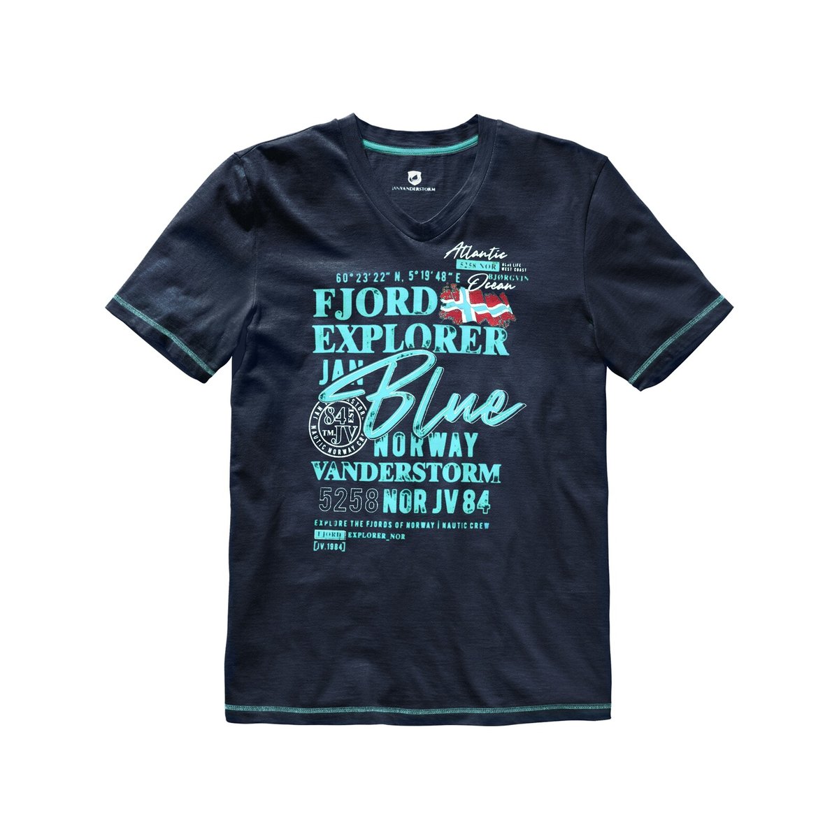 T-shirt NORDGER bleu foncé, JAN VANDERSTORM