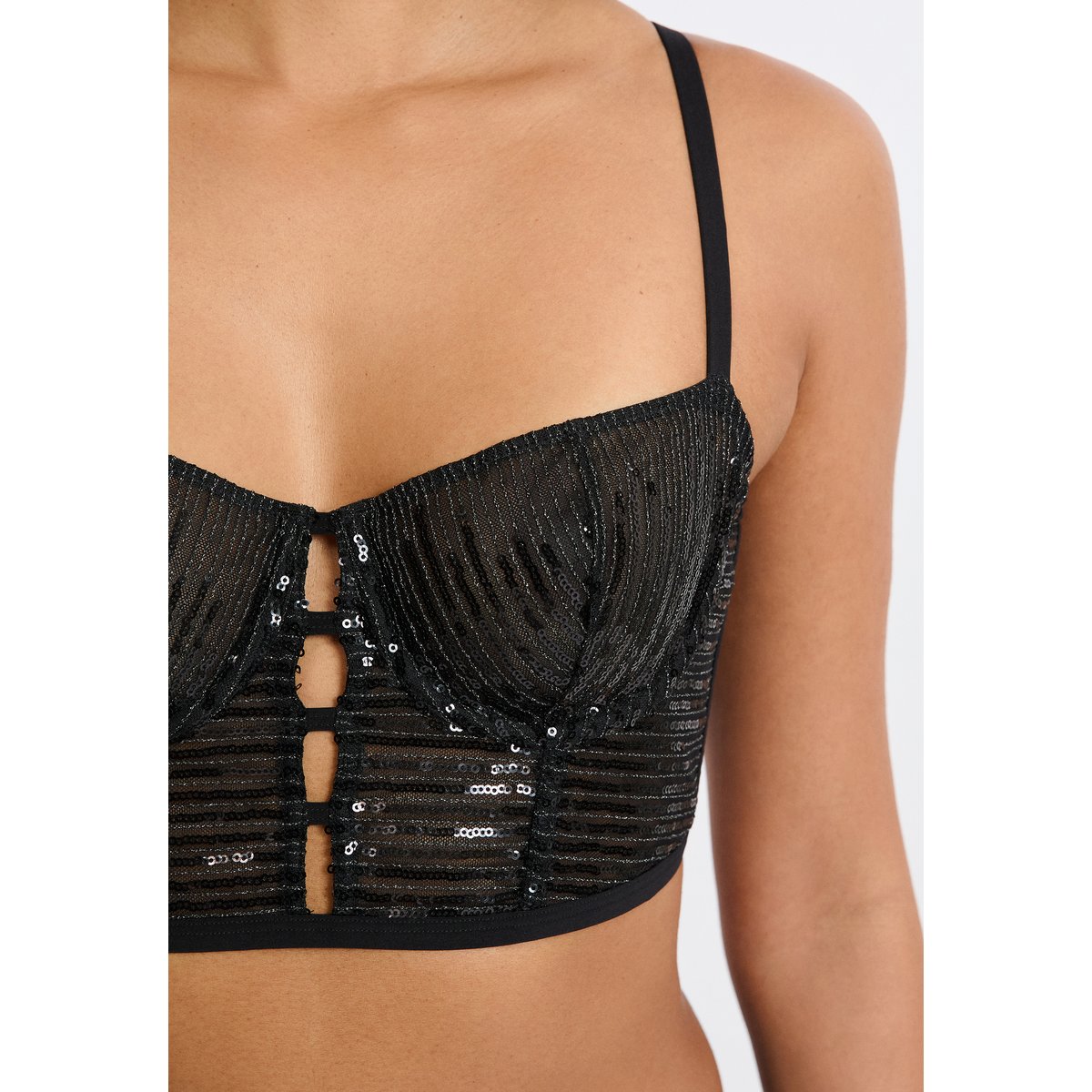 Soutien-gorge N.9 - Bustier en sequins IRIDESCENTE noir, ETAM