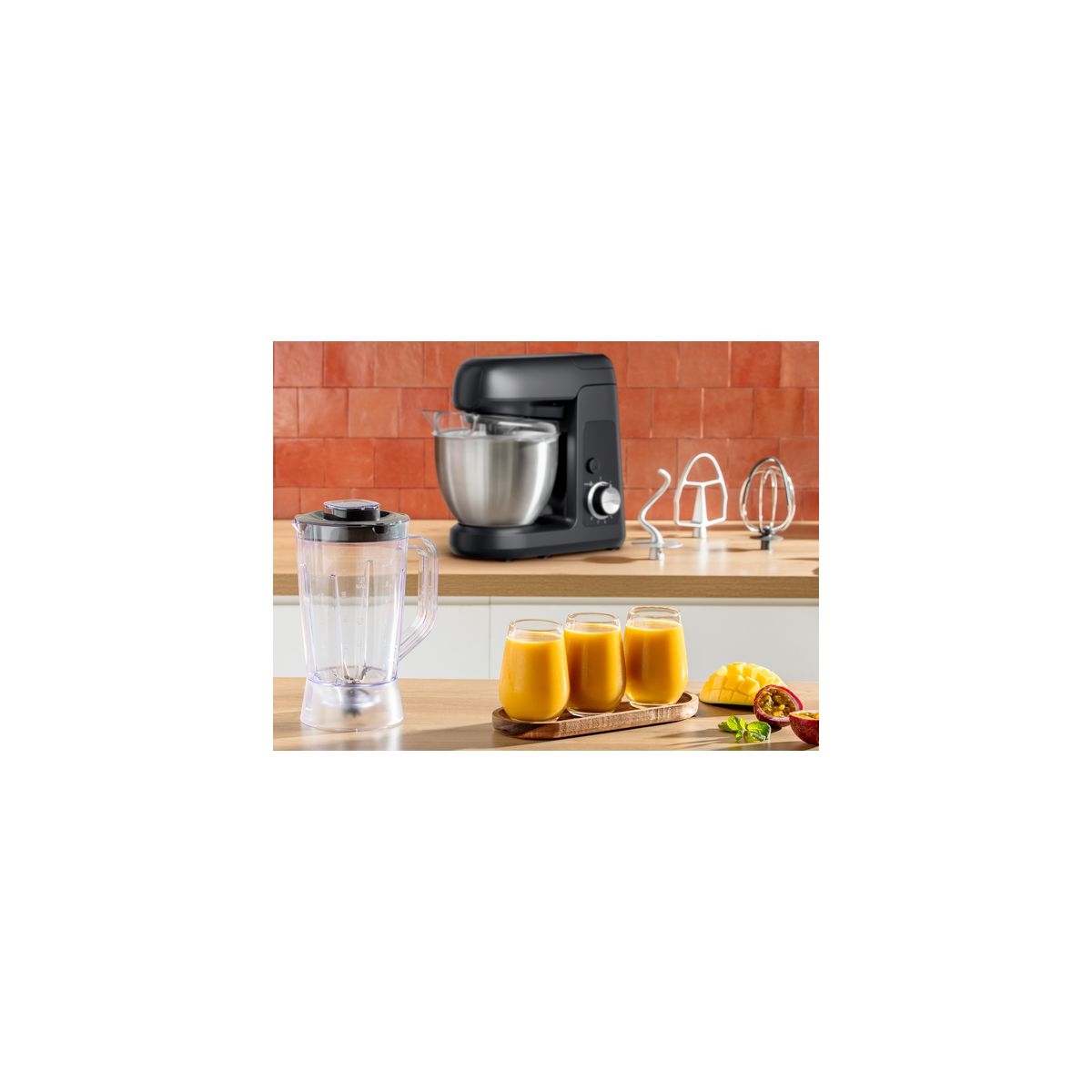 Robot pâtissier Bake Partner + blender QA521810 couleur unique, MOULINEX