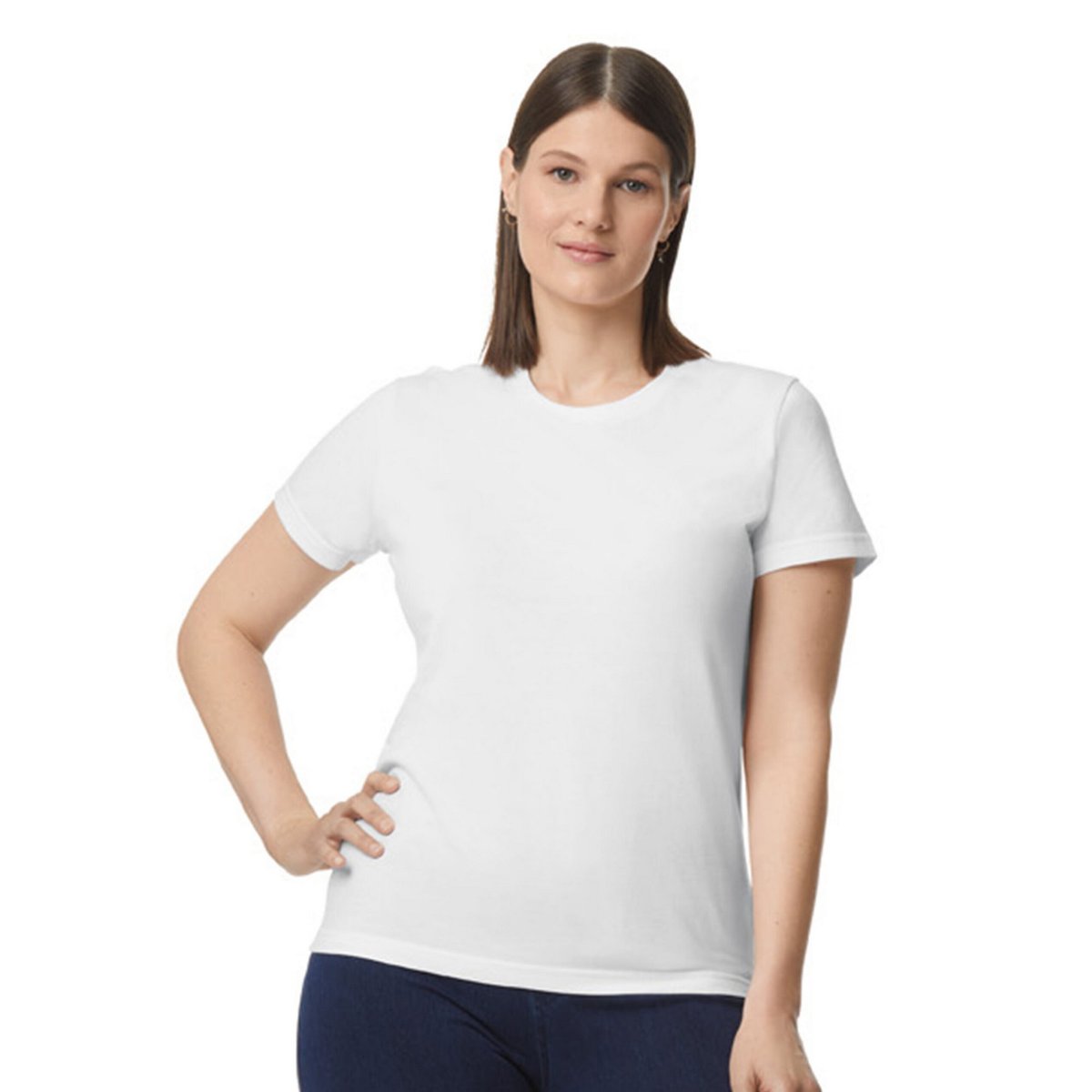T-shirt uni manches courtes SOFTSTYLE blanc, GILDAN