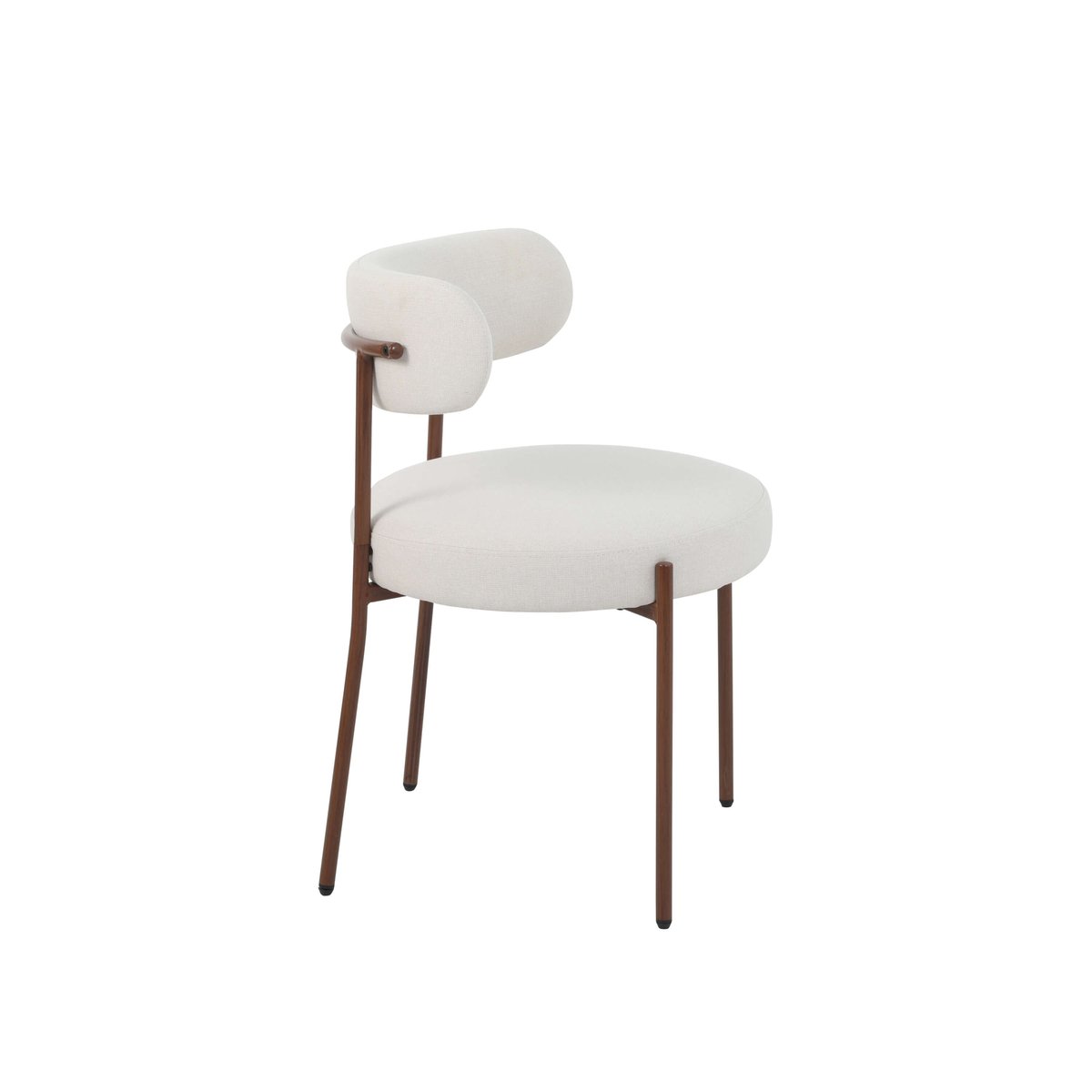 Chaises tissu pieds métal (lot de 2) NOA beige, BAÏTA