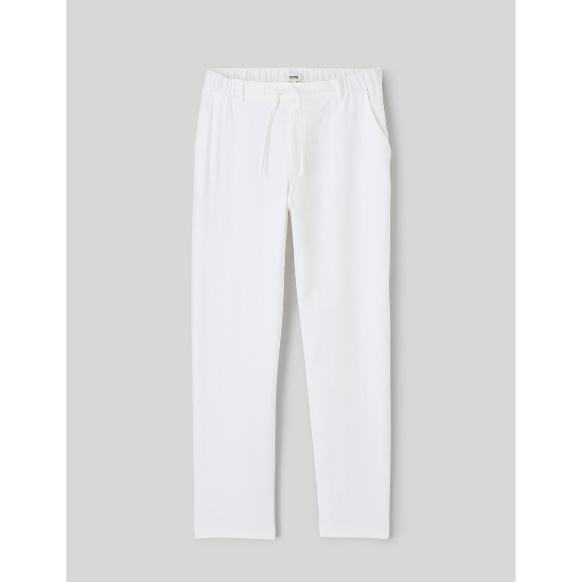Pantalon de ville fluide viscose lin blanc, BZB