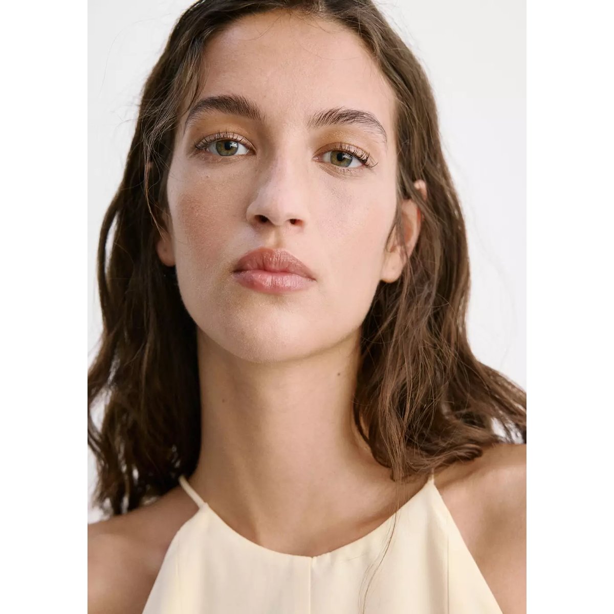 Combinaison halter détail ceinture écru, MANGO