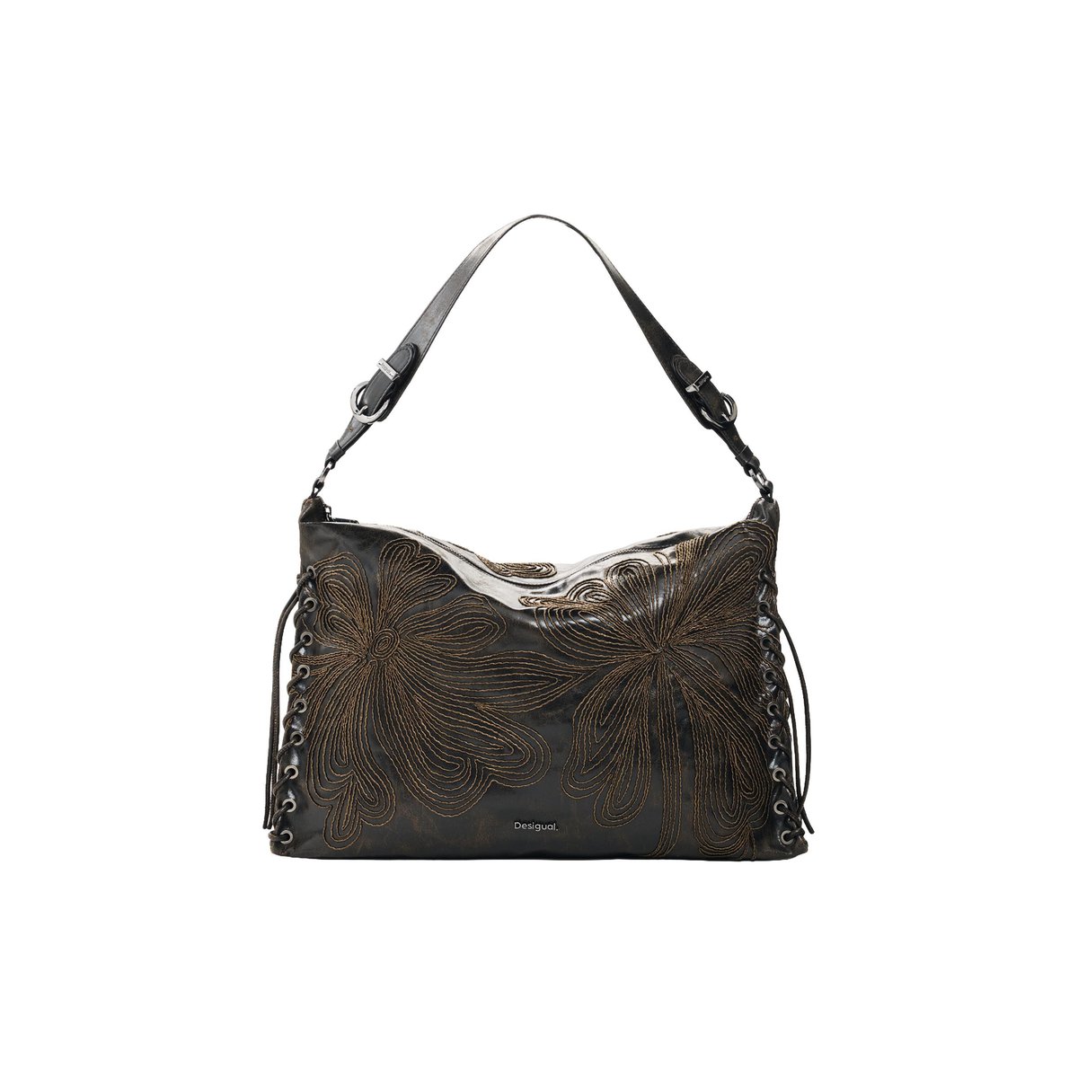 Grand sac épaule marron, DESIGUAL