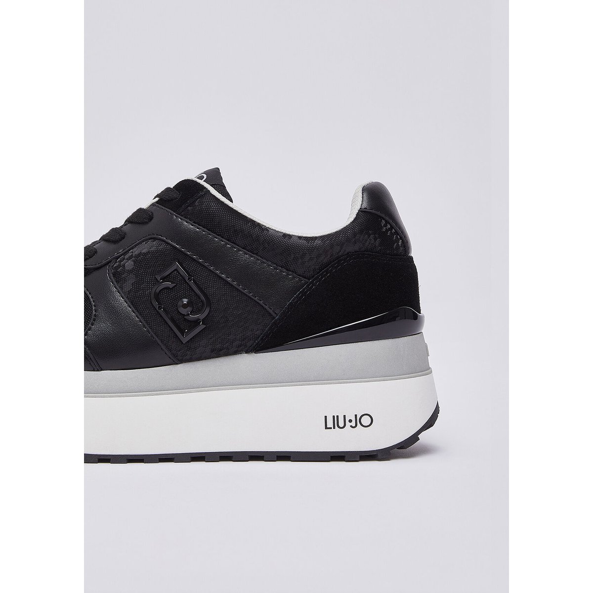 Sneakers super plateforme effet python noir, LIU JO