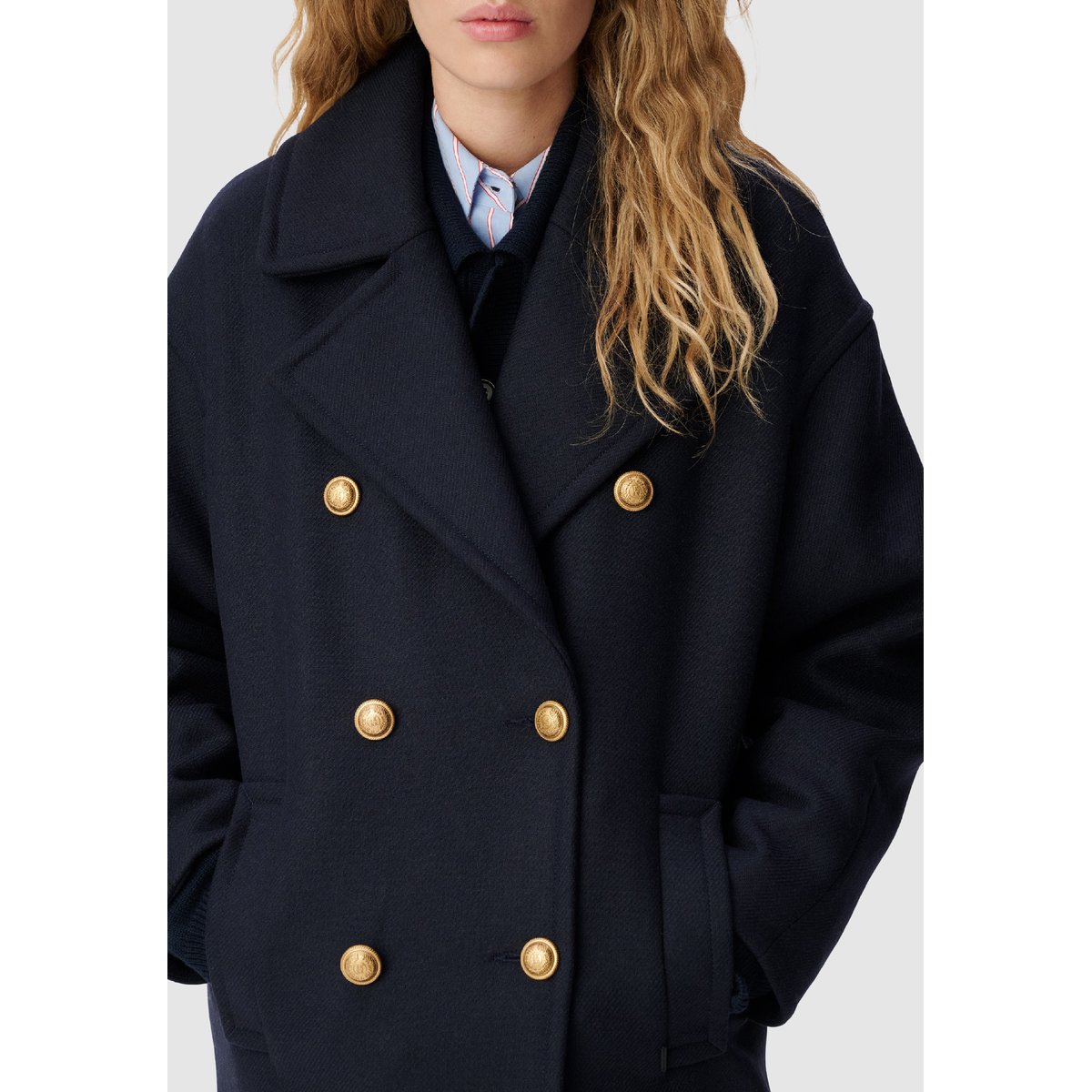 Caban lainage bleu marine, IKKS