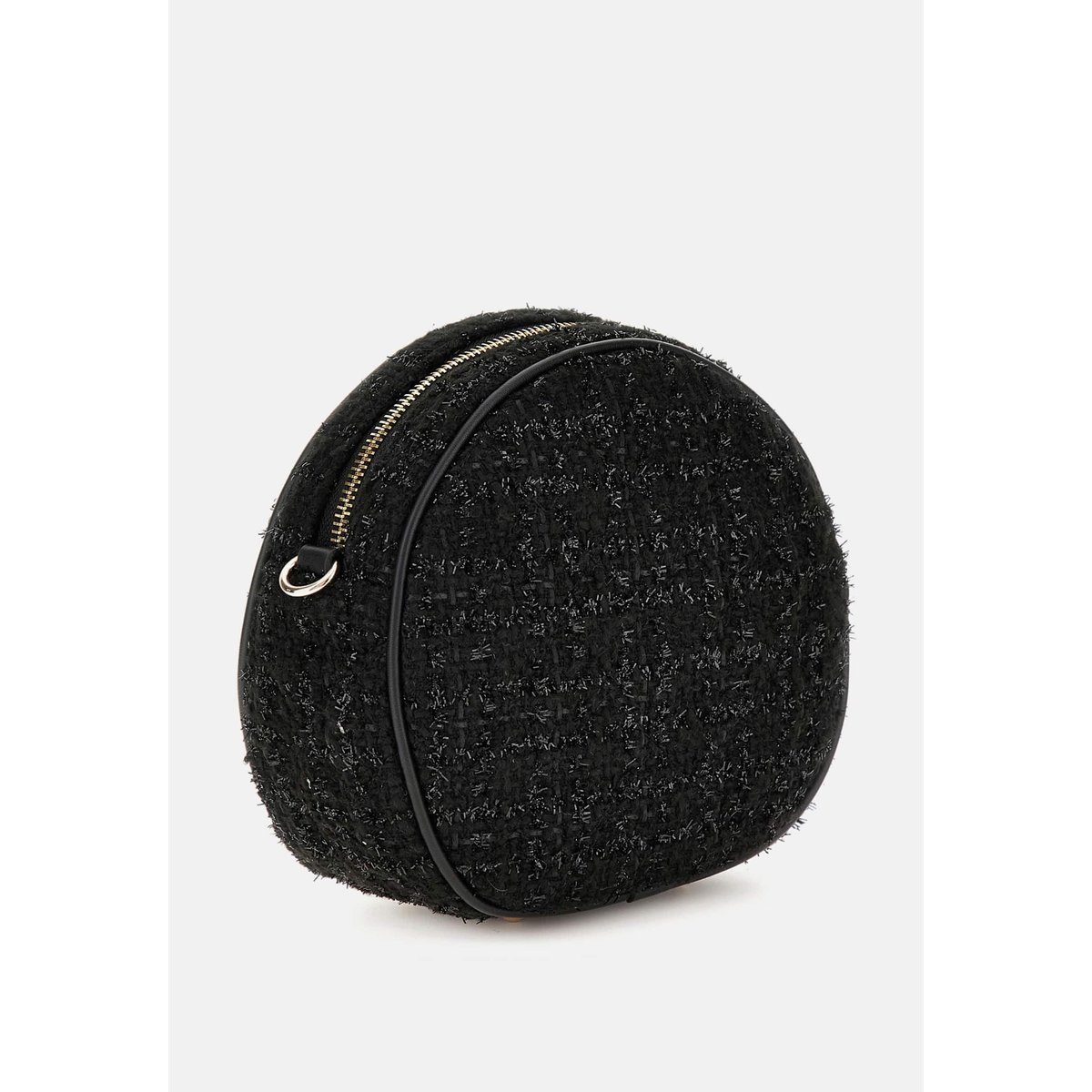 Mini Sac À Bandoulière Giully Tweed noir, GUESS