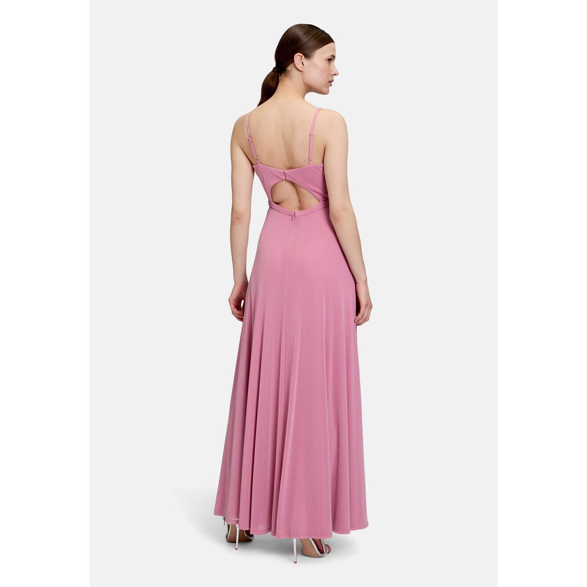 Robe de soirée à fils de fil textile rosé/silver, VERA MONT