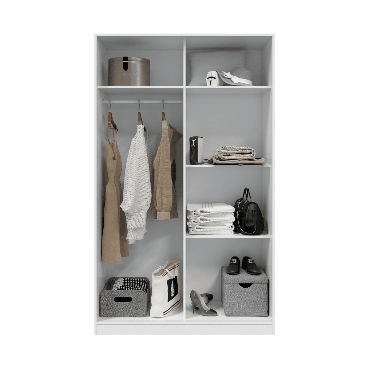 Armoire 2 portes coulissantes NINO blanc, CALICOSY