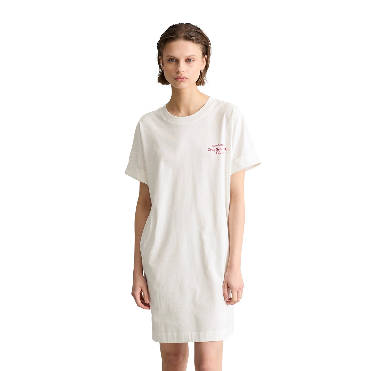 Robe en jersey style décontracté en coton organique blanc, MARC O’POLO DENIM