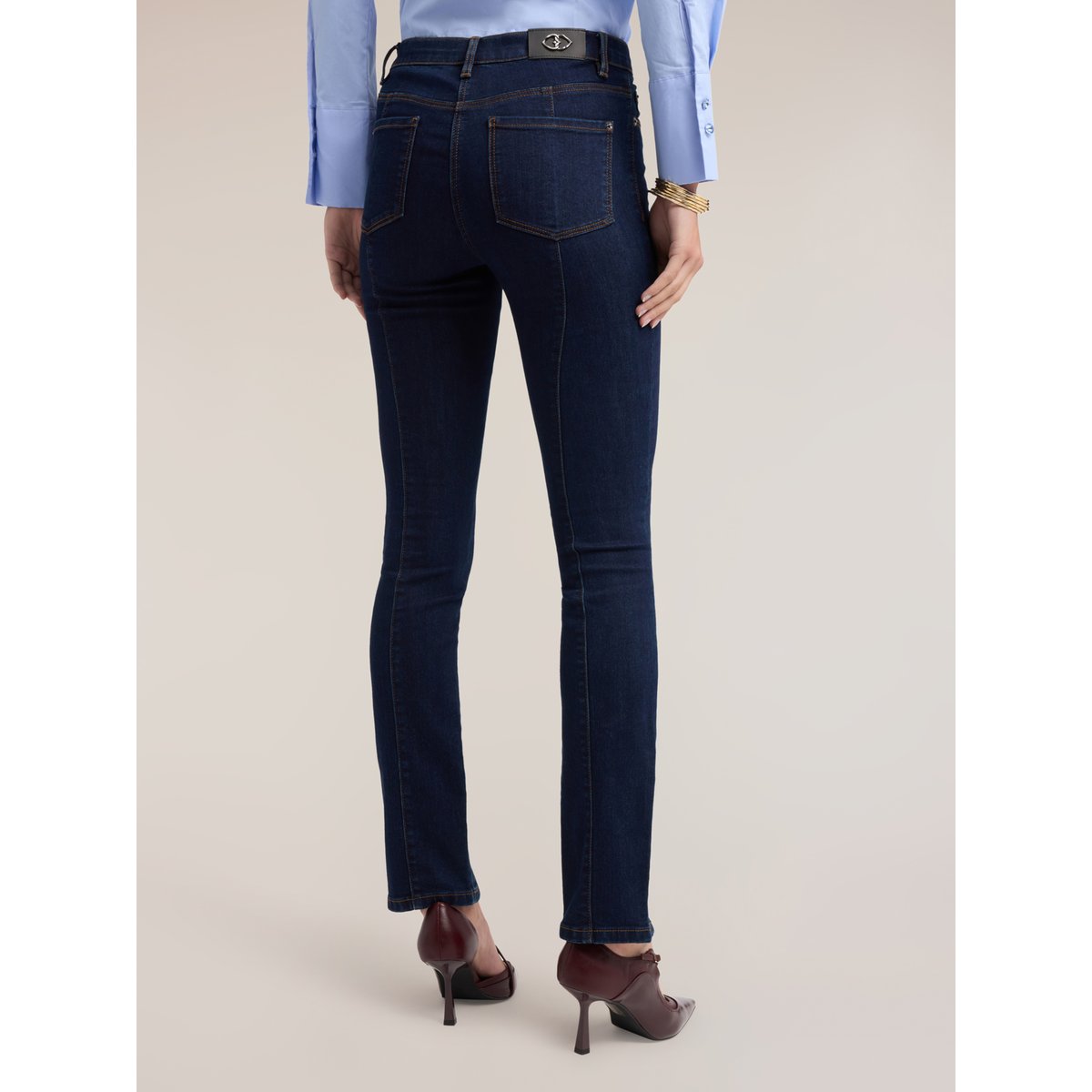 Jean skinny avec fente au bas de la jambe bleu, MOTIVI