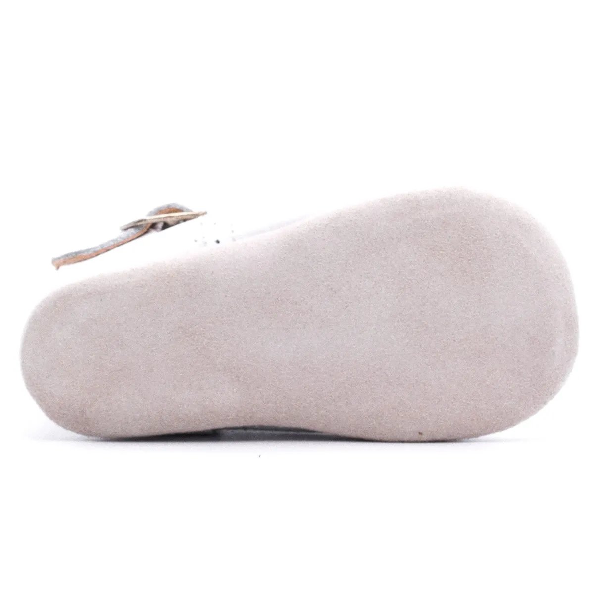 Boni Johan II - chausson bébé cuir blanche, BONI&SIDONIE