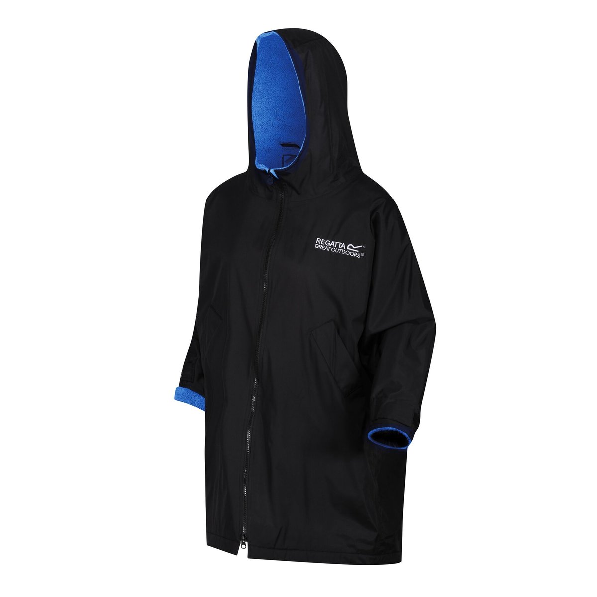 Peignoir à langer imperméable motif/style imprimé au dos noir / bleu, REGATTA
