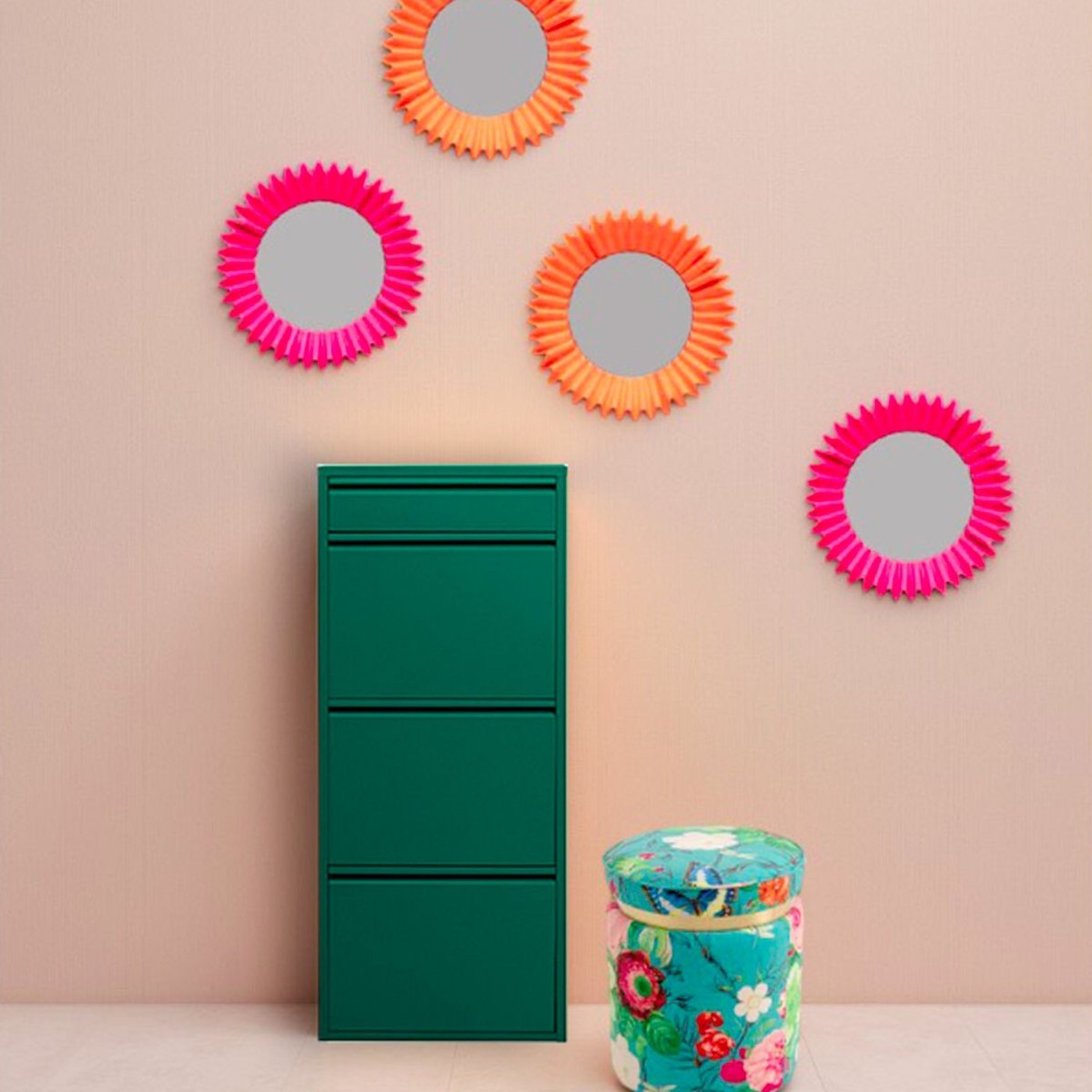 Miroir en polyrésine ondulée 32cm, HERMOSA orange, KARE DESIGN