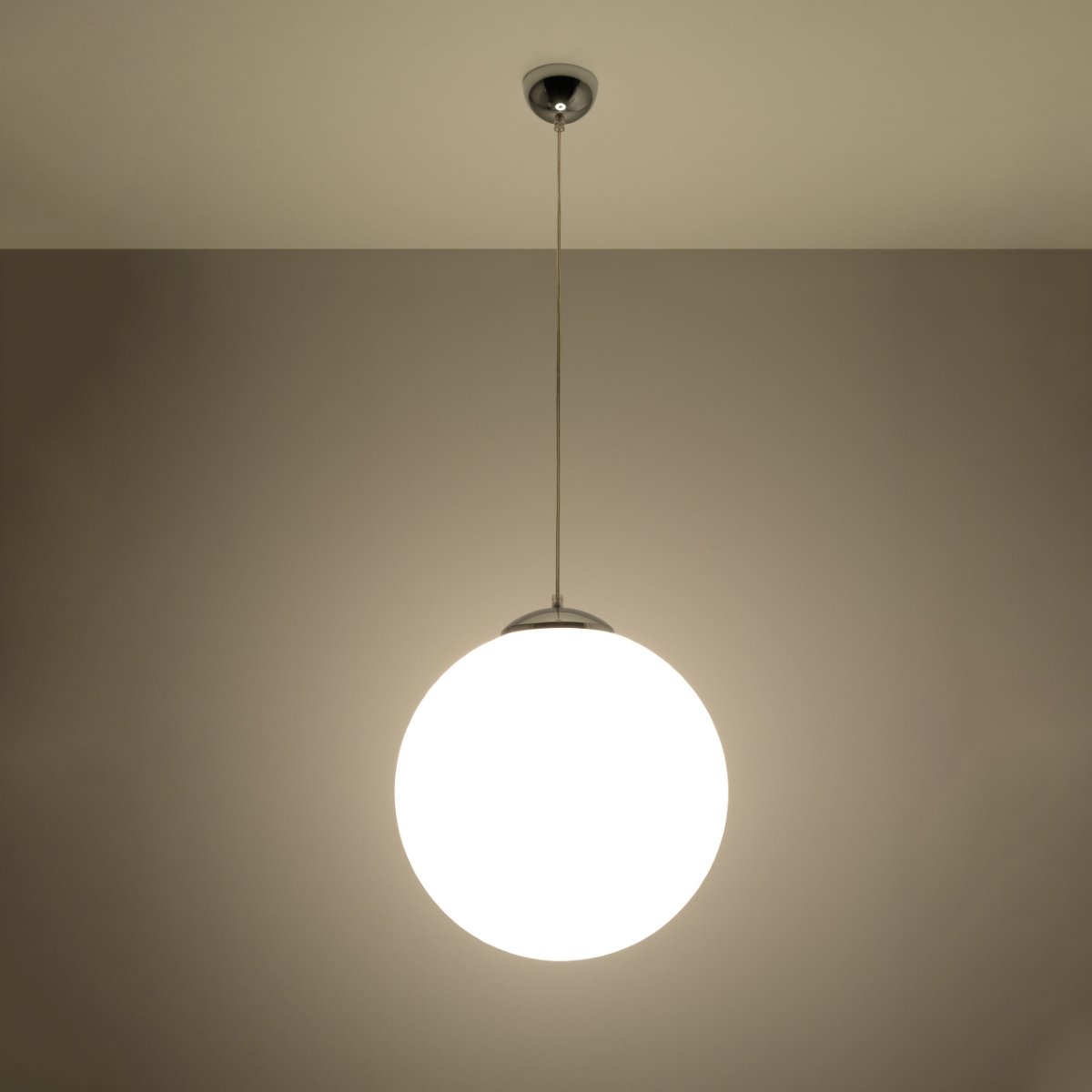 Suspension Acier Blanc/Chromé E27 1 Ugo 40 blanc, EDEN