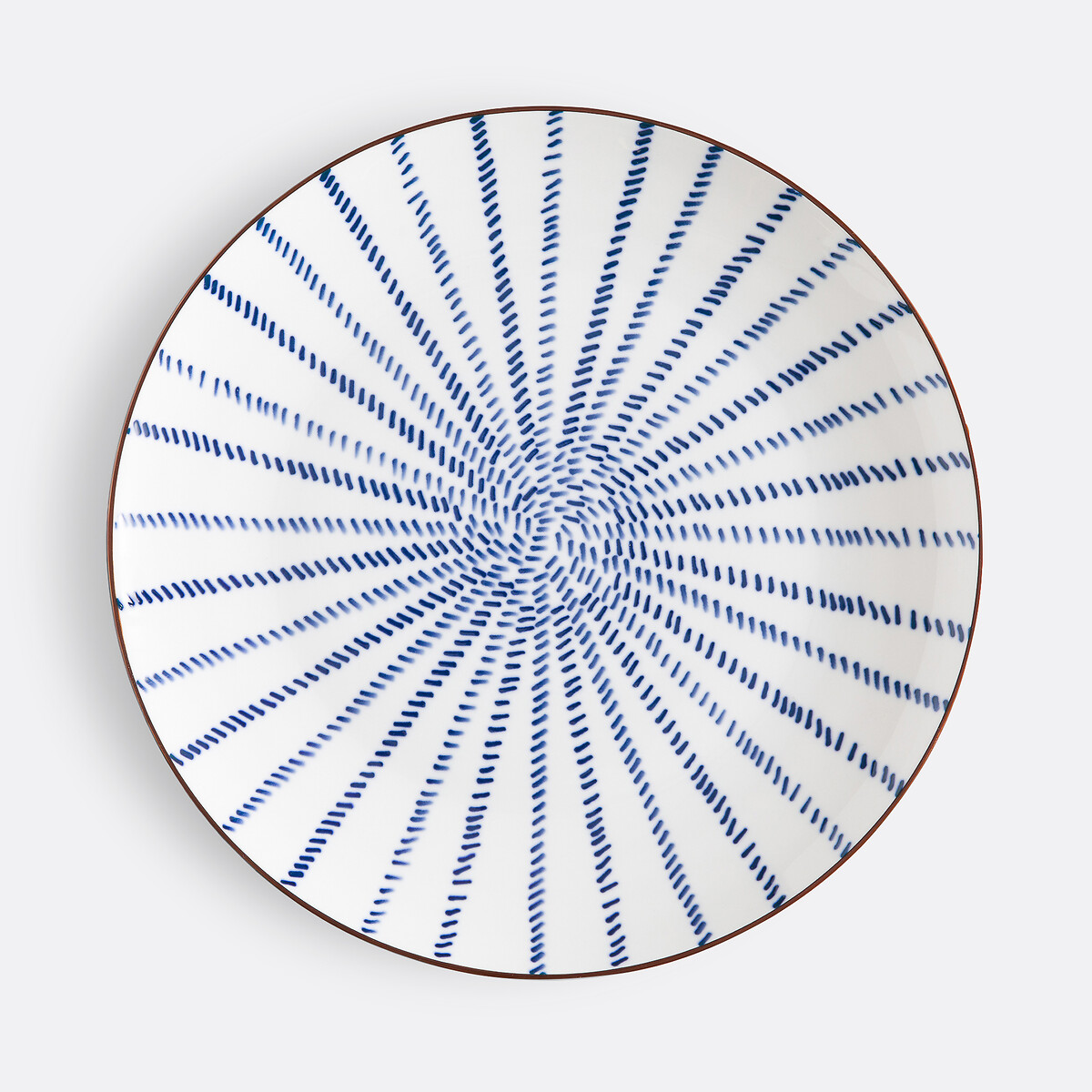 Lot de 4 assiettes plates motif rayons, Bowlia bleu/blanc, LA REDOUTE INTERIEURS