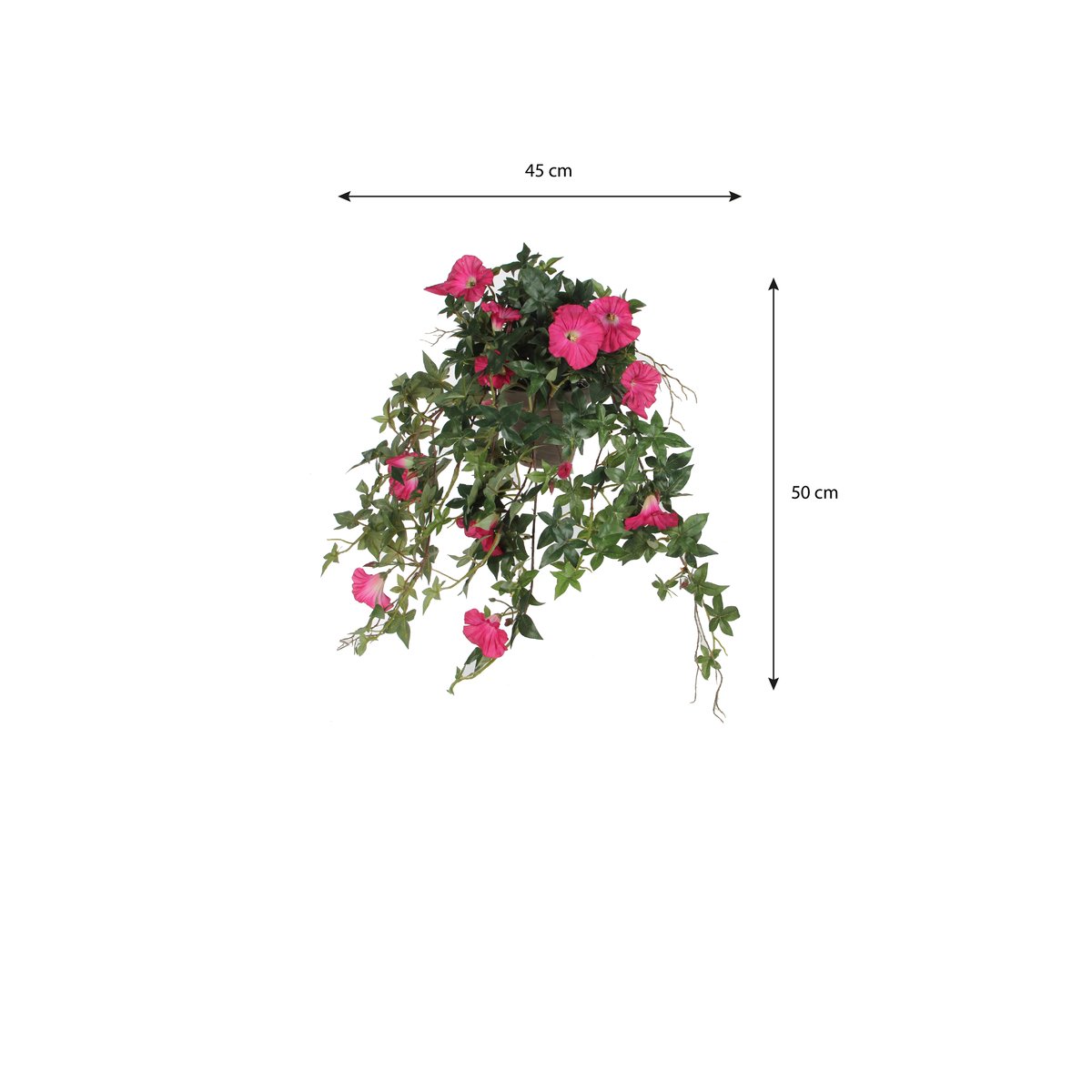 Plante artificielle suspendue PETUNIA HANGING rose foncé, MICA DECORATIONS