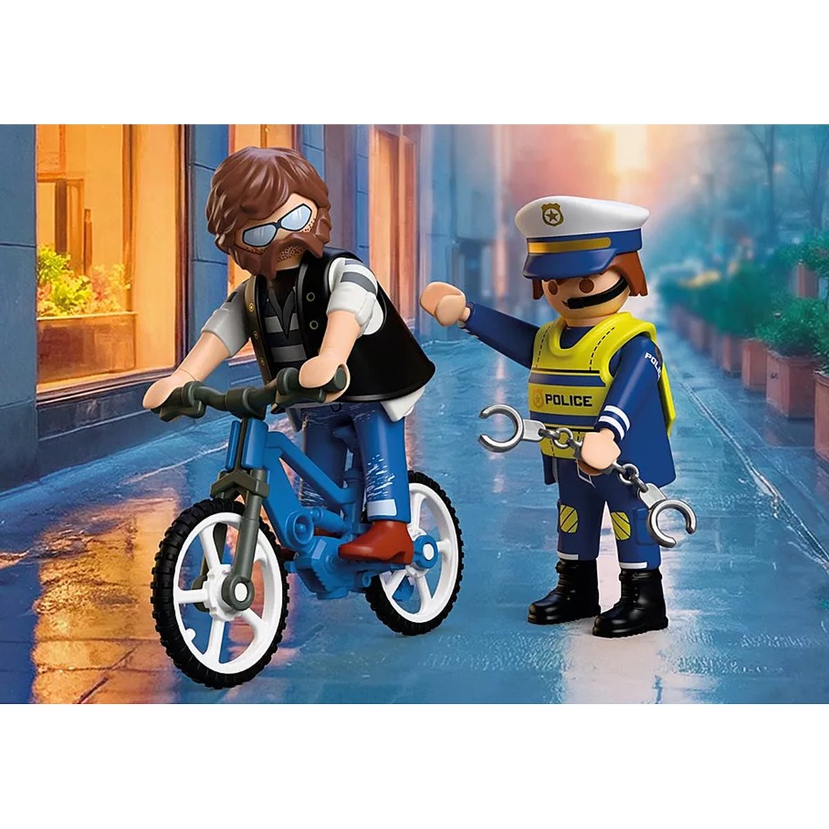 City Action Policier et voleur de vélo multicolore, PLAYMOBIL