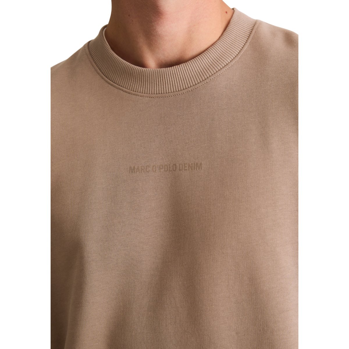 Sweat-shirt coupe classique en molleton de coton bio tout doux marron, MARC O’POLO DENIM