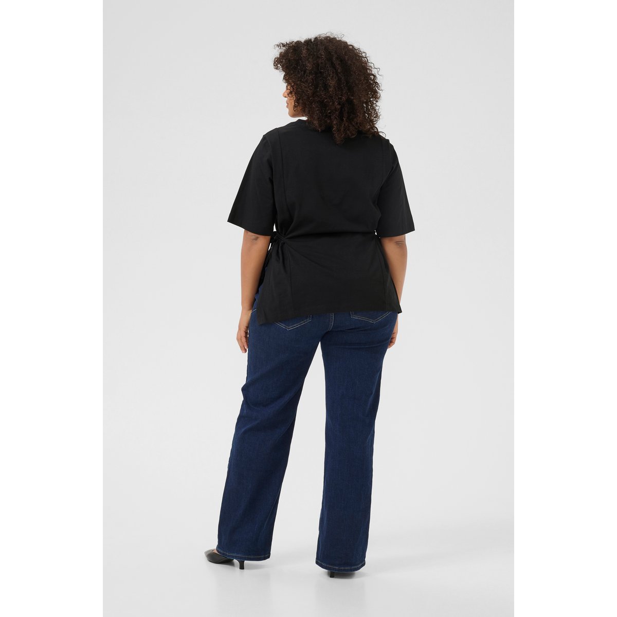 T-shirt noir black deep, KAFFE CURVE