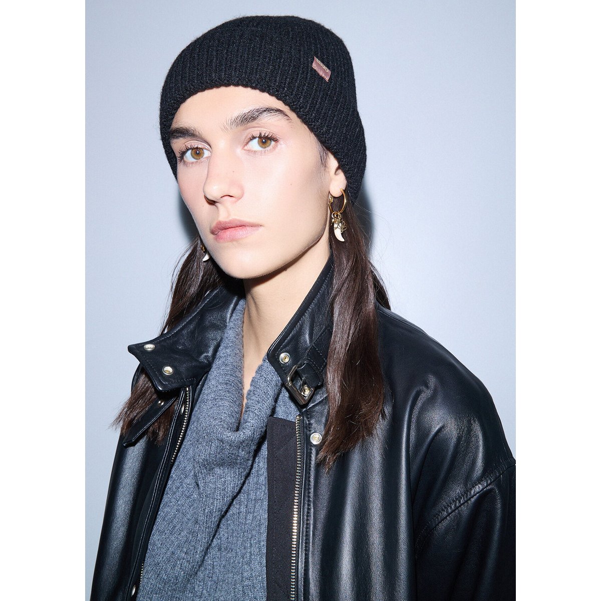 Bonnet en laine mélangée noir, LIU JO