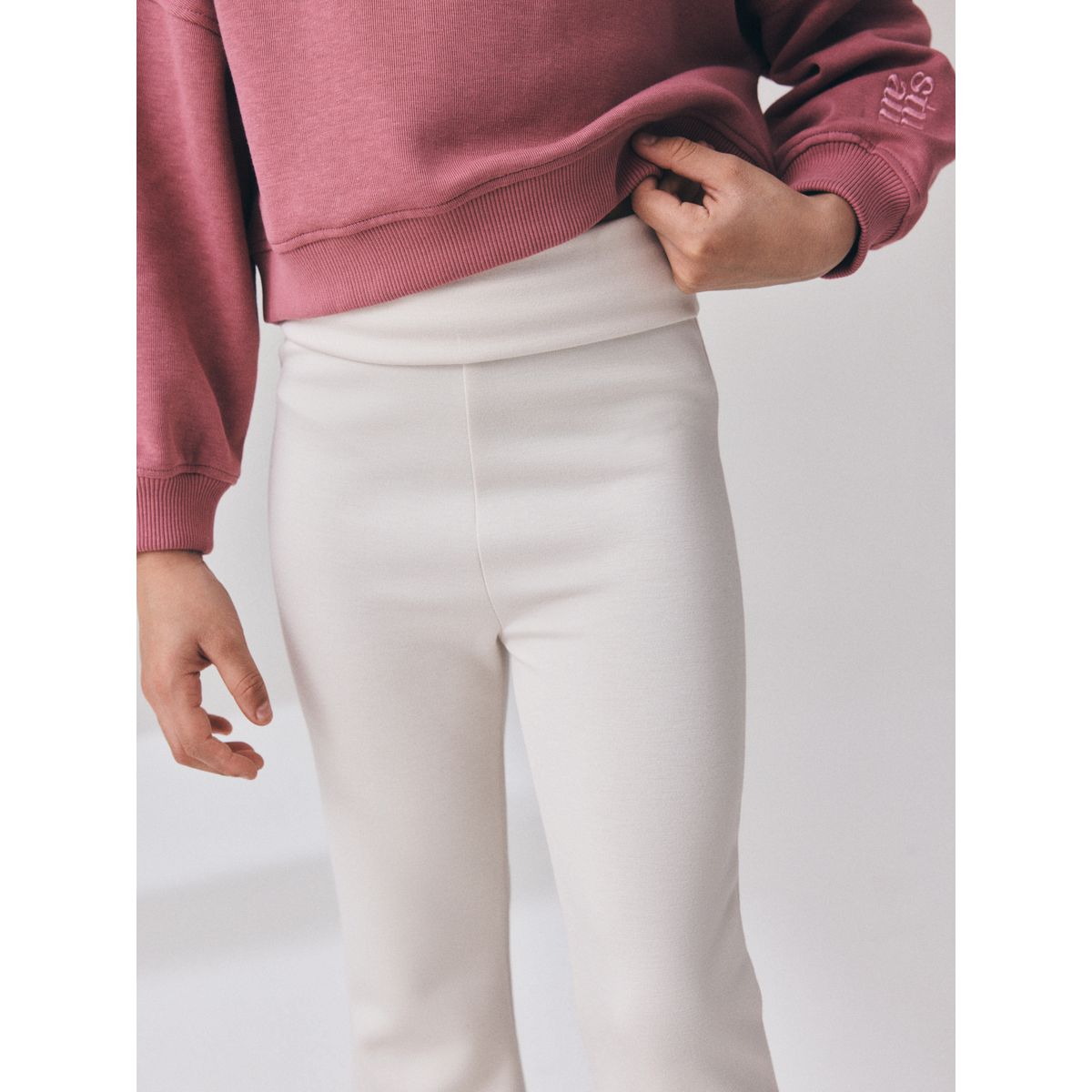 Legging évasé ultra-doux à rabat crème, NEXT