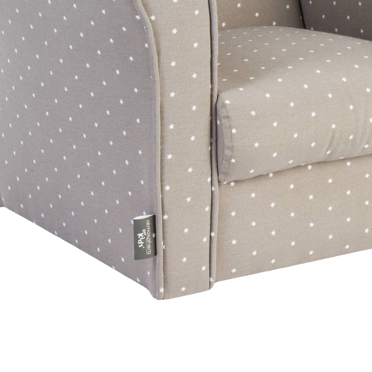 Fauteuil enfant en coton motifs étoiles CLUB beige, ATMOSPHERA FOR KIDS