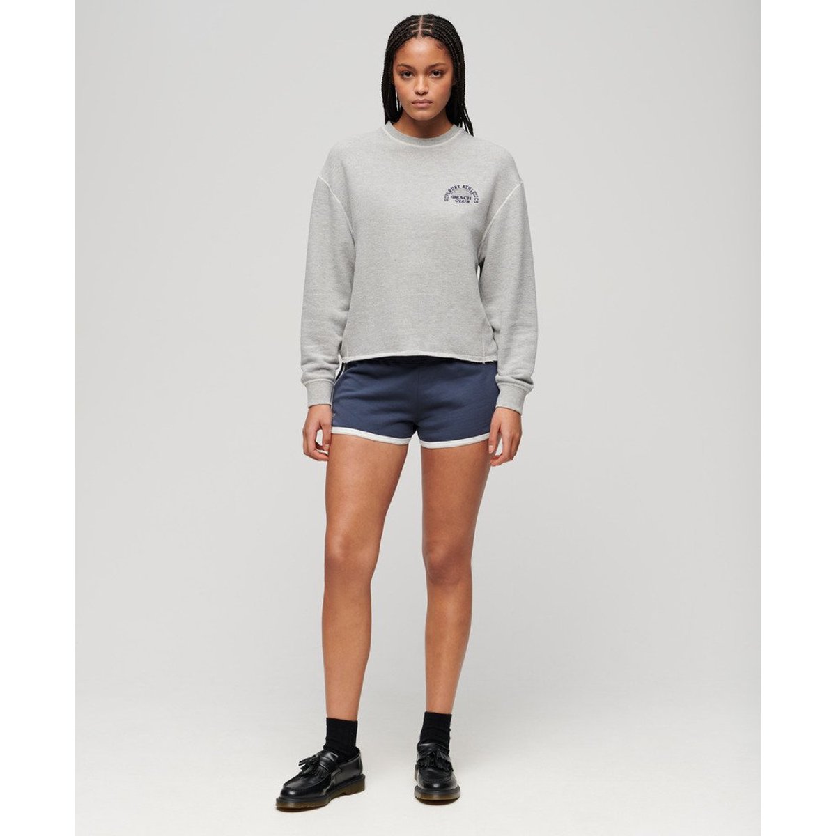 Athletic Essentials Logo Racer Shorts bleu marine matelot, SUPERDRY