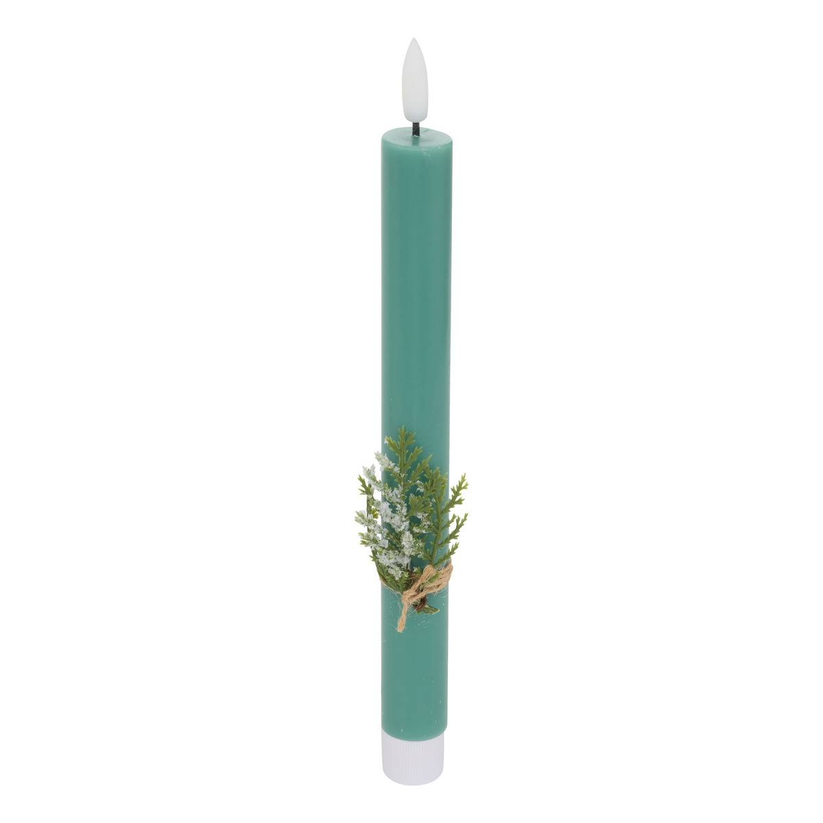 Lot de 2 bougies LED Lupa bâton vert vert, ATMOSPHERA