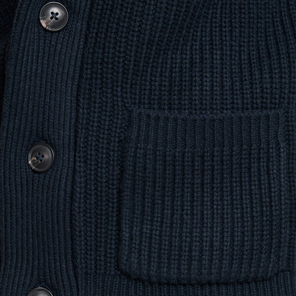 Shawl Collar Cardigan in Chunky Knit navy blue, LA REDOUTE COLLECTIONS