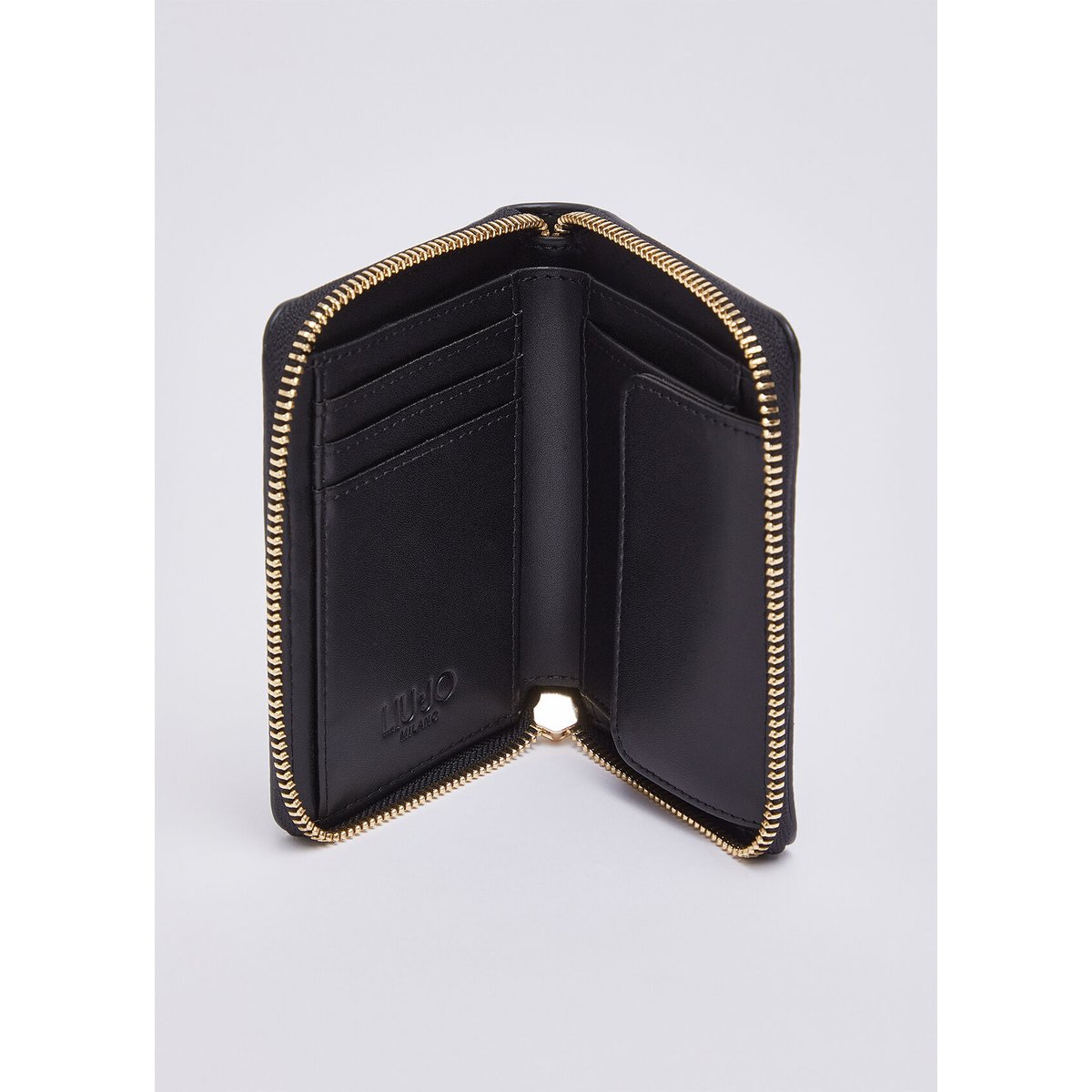Petit portefeuille zippé noir, LIU JO