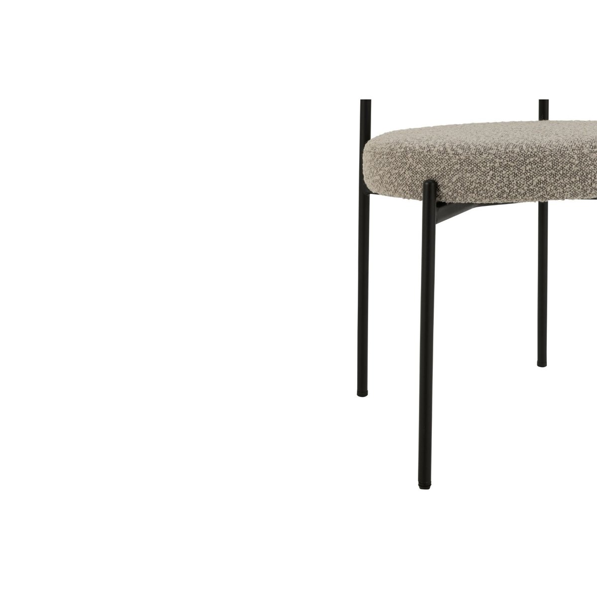 Chaises design en métal noir et bouclette (lot de 2) - GERDA gris, HELLIN, DEPUIS 1862