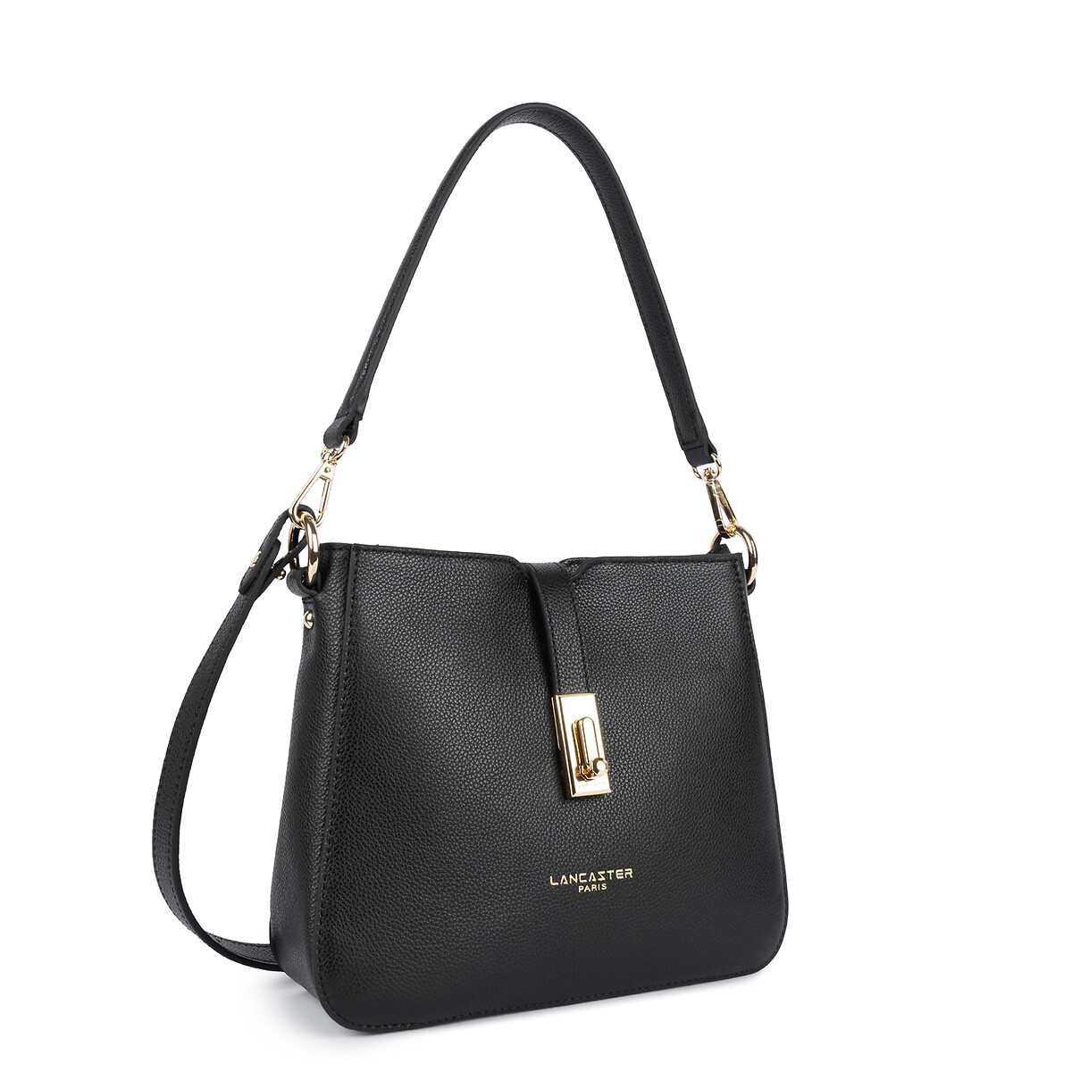 Milano Horizon Leather Handbag with Shoulder and Crossbody Straps black, LANCASTER