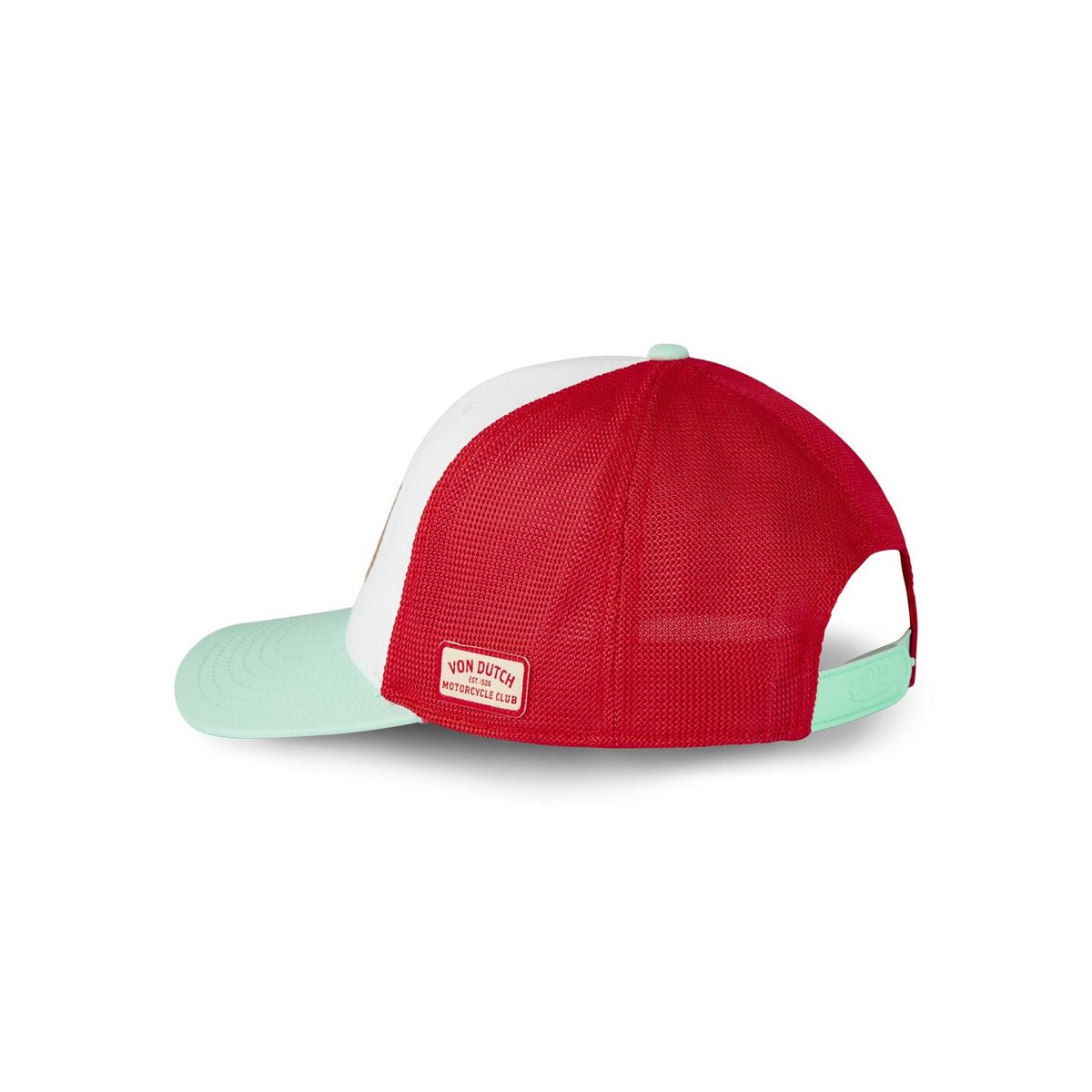 Casquette Trucker S-CURVED blanc/vert pâle/rouge, VON DUTCH