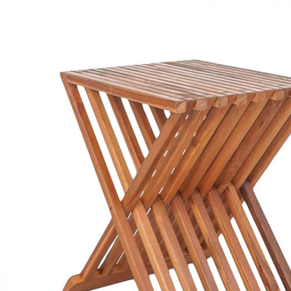Tabouret en teck H45cm- ERTO naturel, HOUSE NORDIC