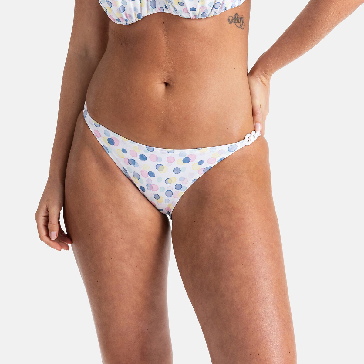 Mesola Bikini Bottoms polka dot print/white background, DORINA