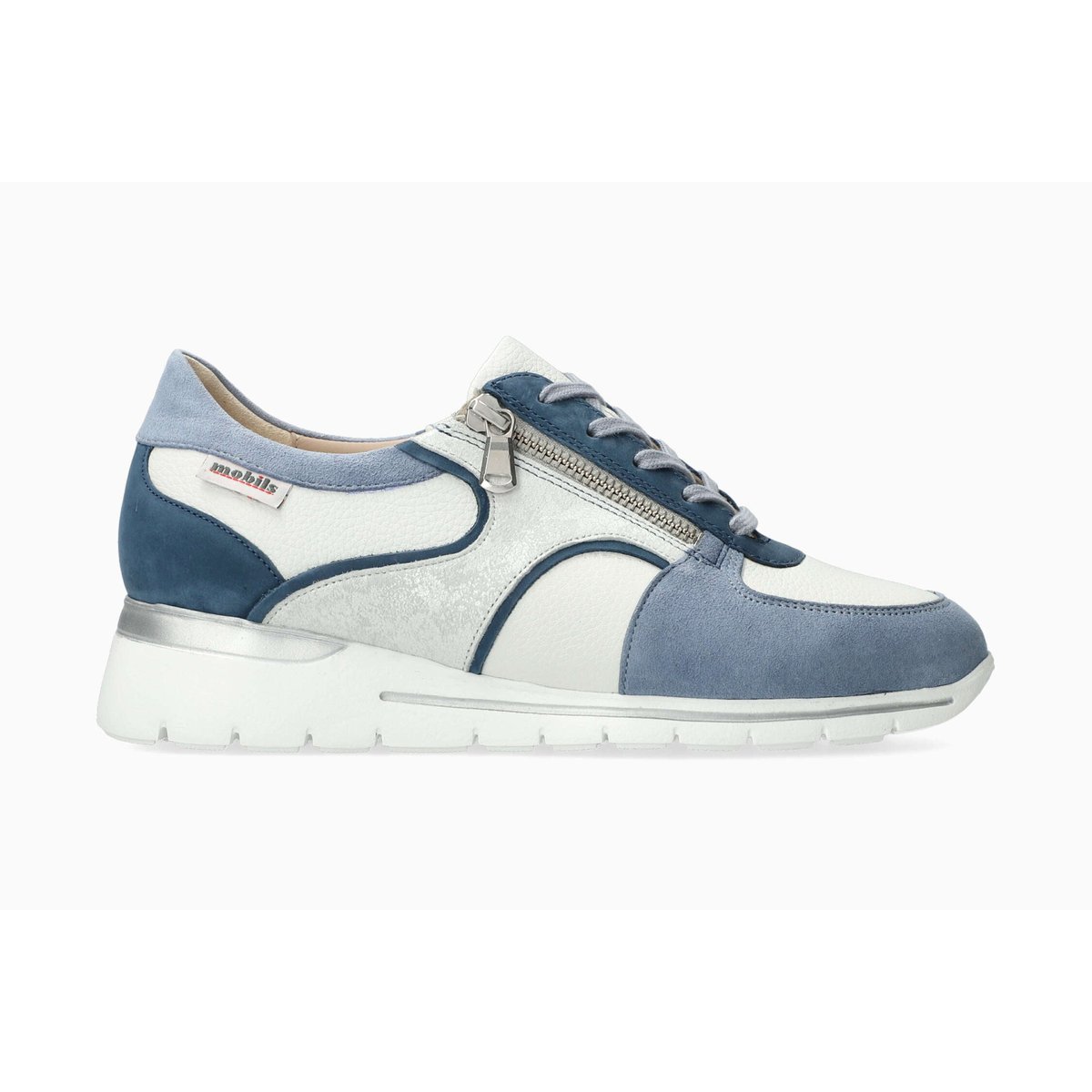 Baskets en cuir ESRA bleu sea blue 5148, MEPHISTO